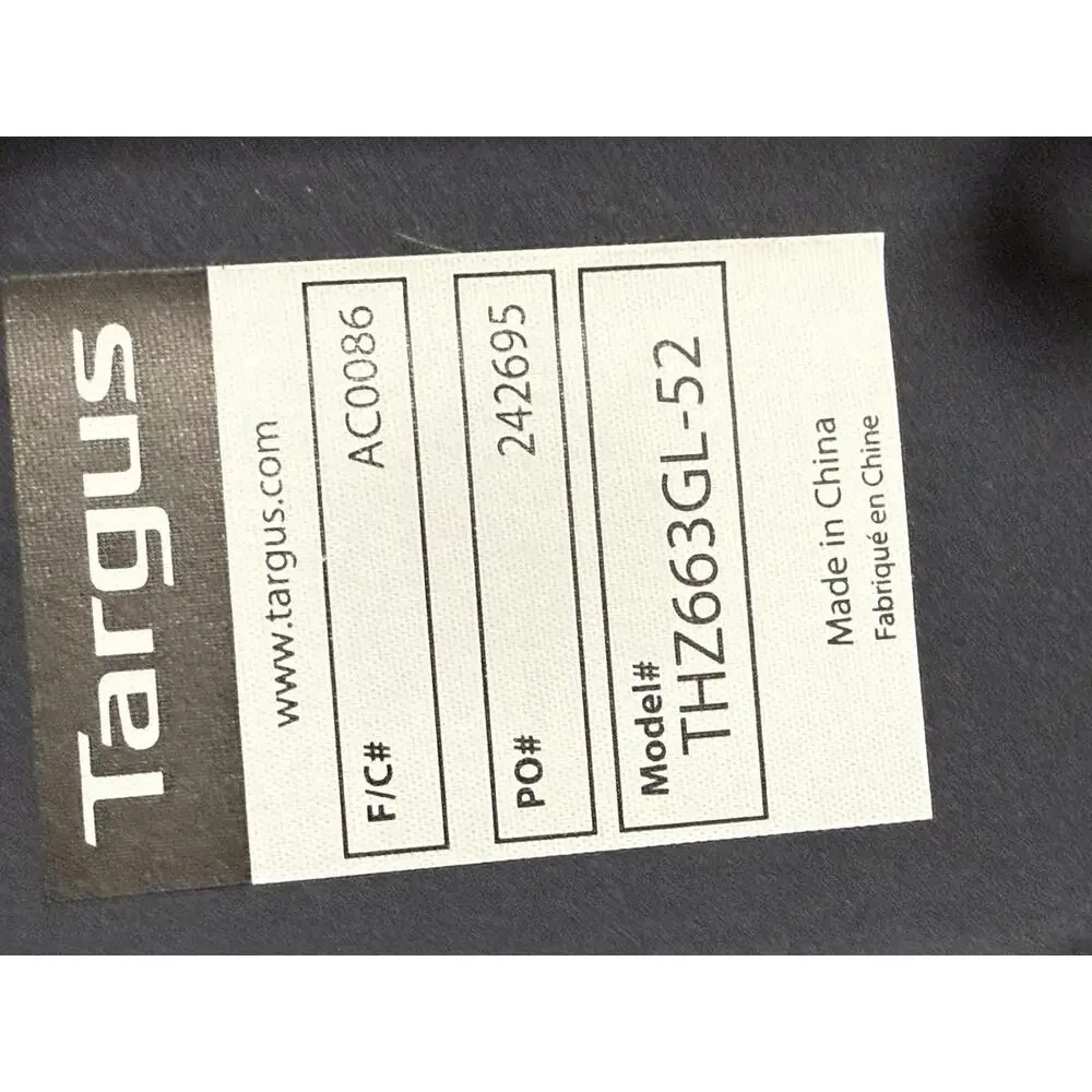 Targus MODEL  THZ661GL- 52/ PO 242695  F/C #AC0086